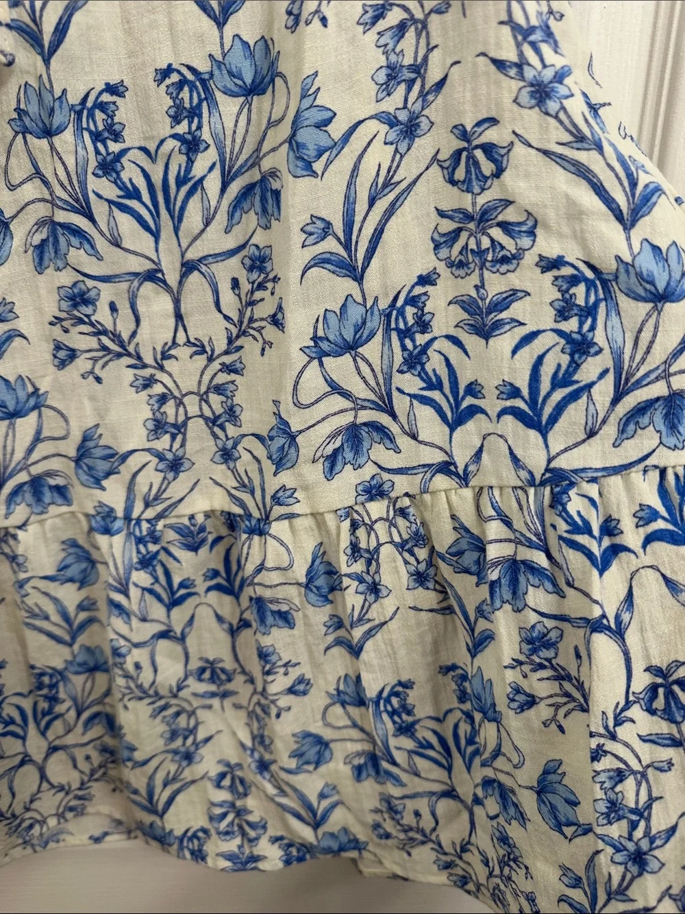 1. State Blue Floral Tie-Neck Sleeveless Top